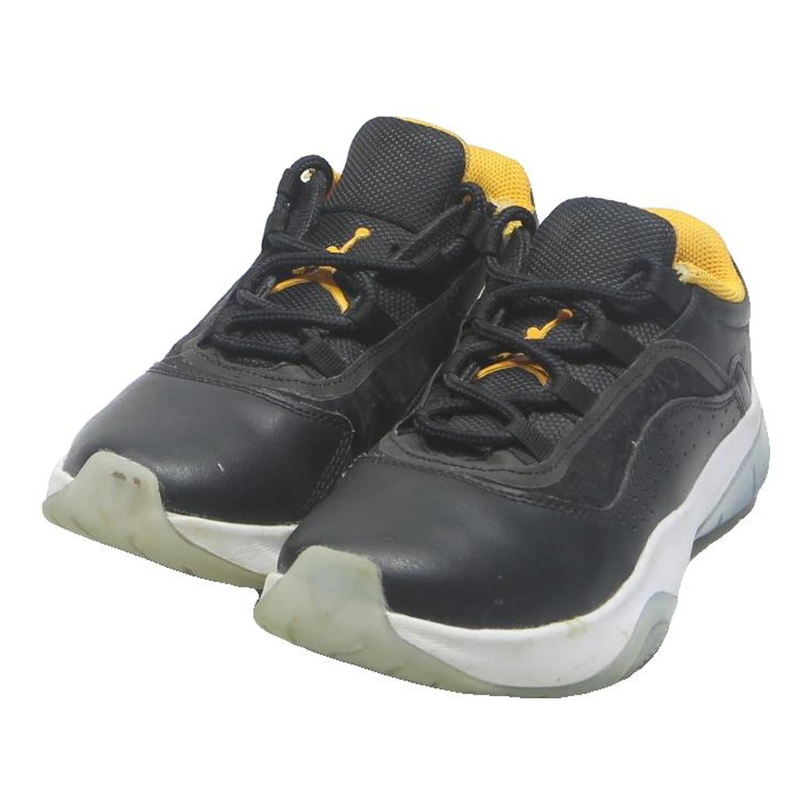 PUMA Boys Black & Yellow Low Top Trainers Synthetic UK 3.5 Sports Casual