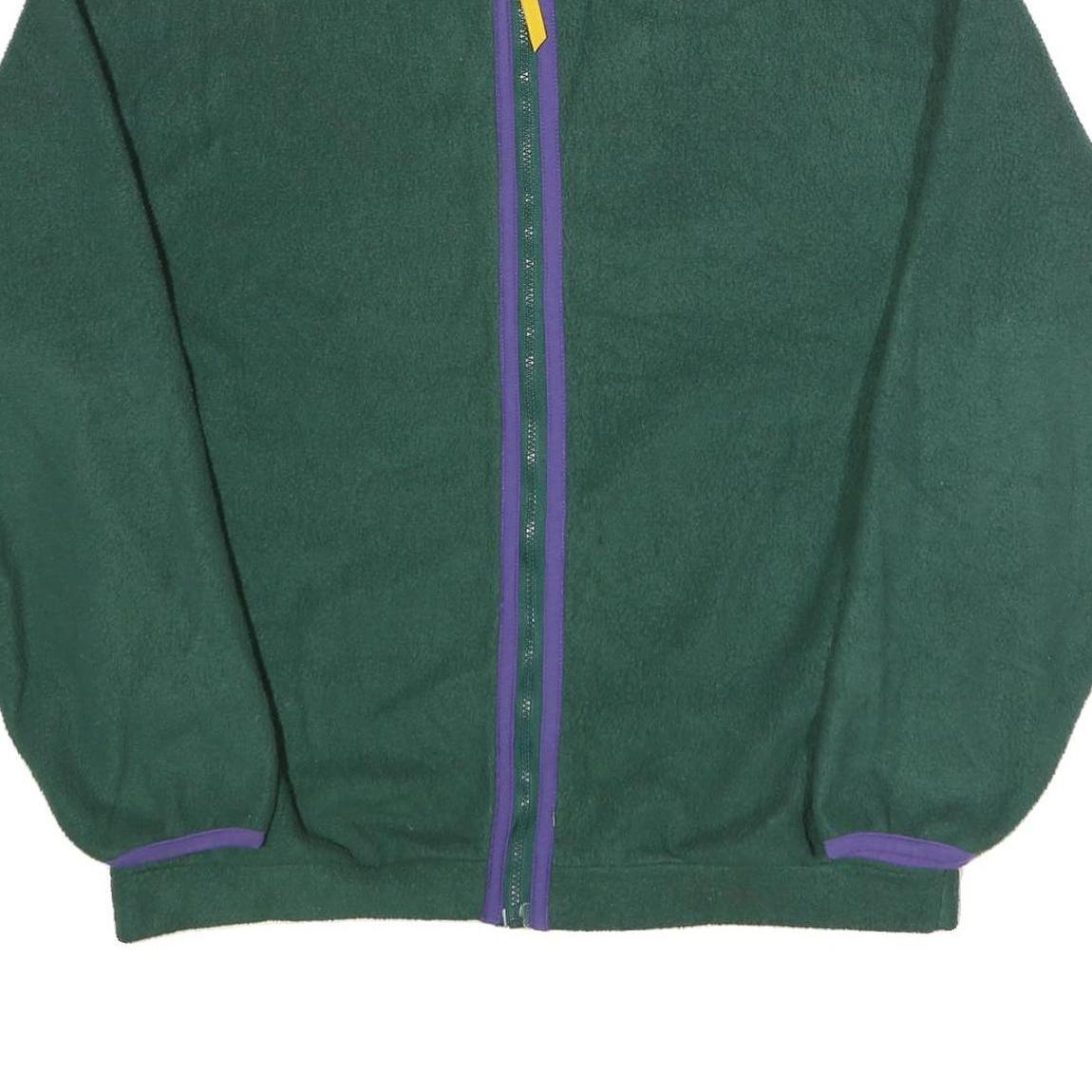 GAP Mens Green & Purple Zip Up Polyester Fleece Jacket L Casual Warm Outerwear