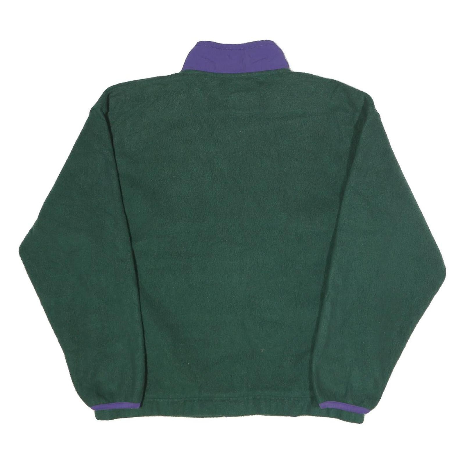 GAP Mens Green & Purple Zip Up Polyester Fleece Jacket L Casual Warm Outerwear