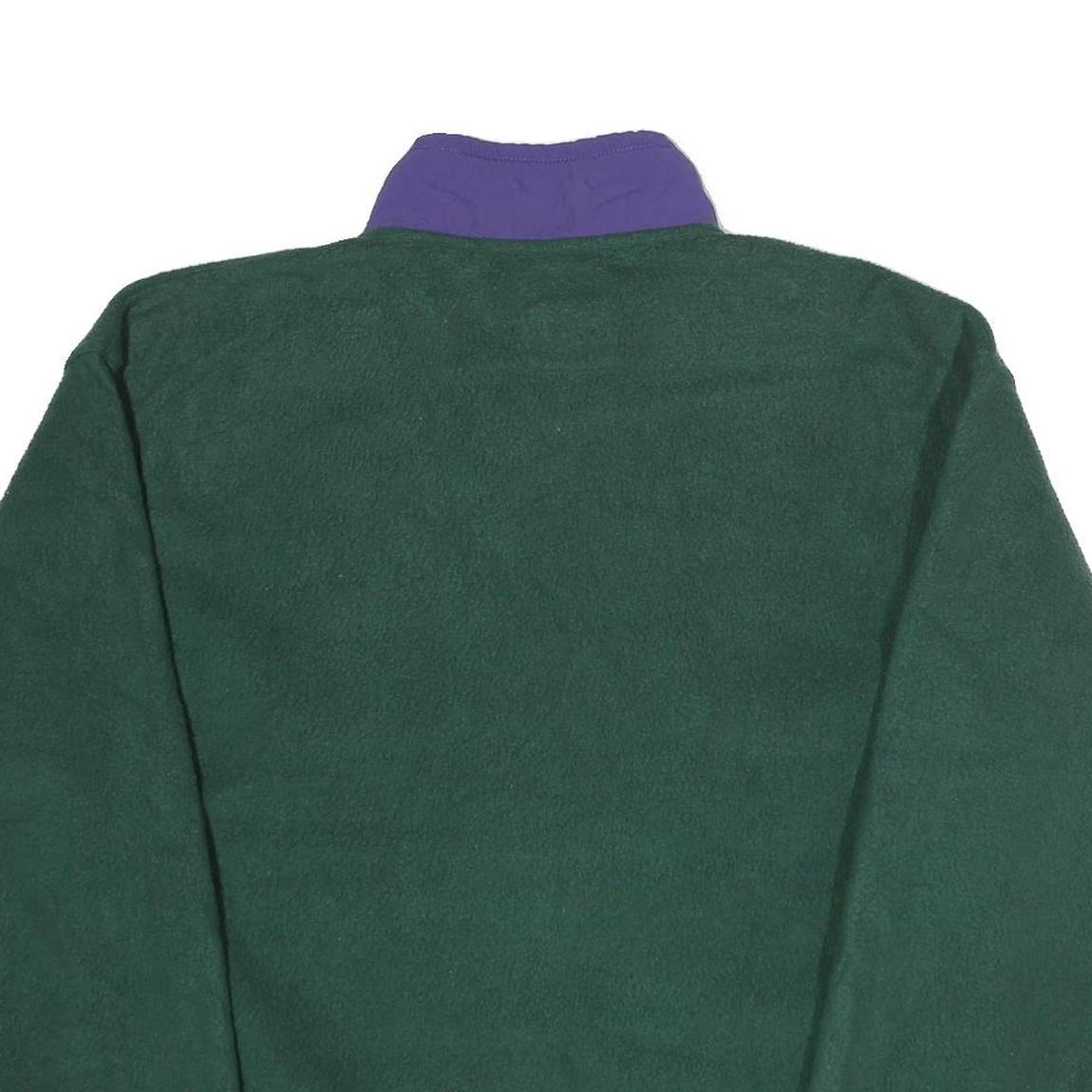 GAP Mens Green & Purple Zip Up Polyester Fleece Jacket L Casual Warm Outerwear