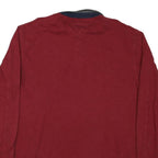 TOMMY HILFIGER Mens Red & Grey Long Sleeve Rugby Polo Shirt 2XL Cotton Blend