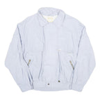 CLAY FERRY Mens Light Blue Cotton Blend Zip Jacket L Casual Outerwear