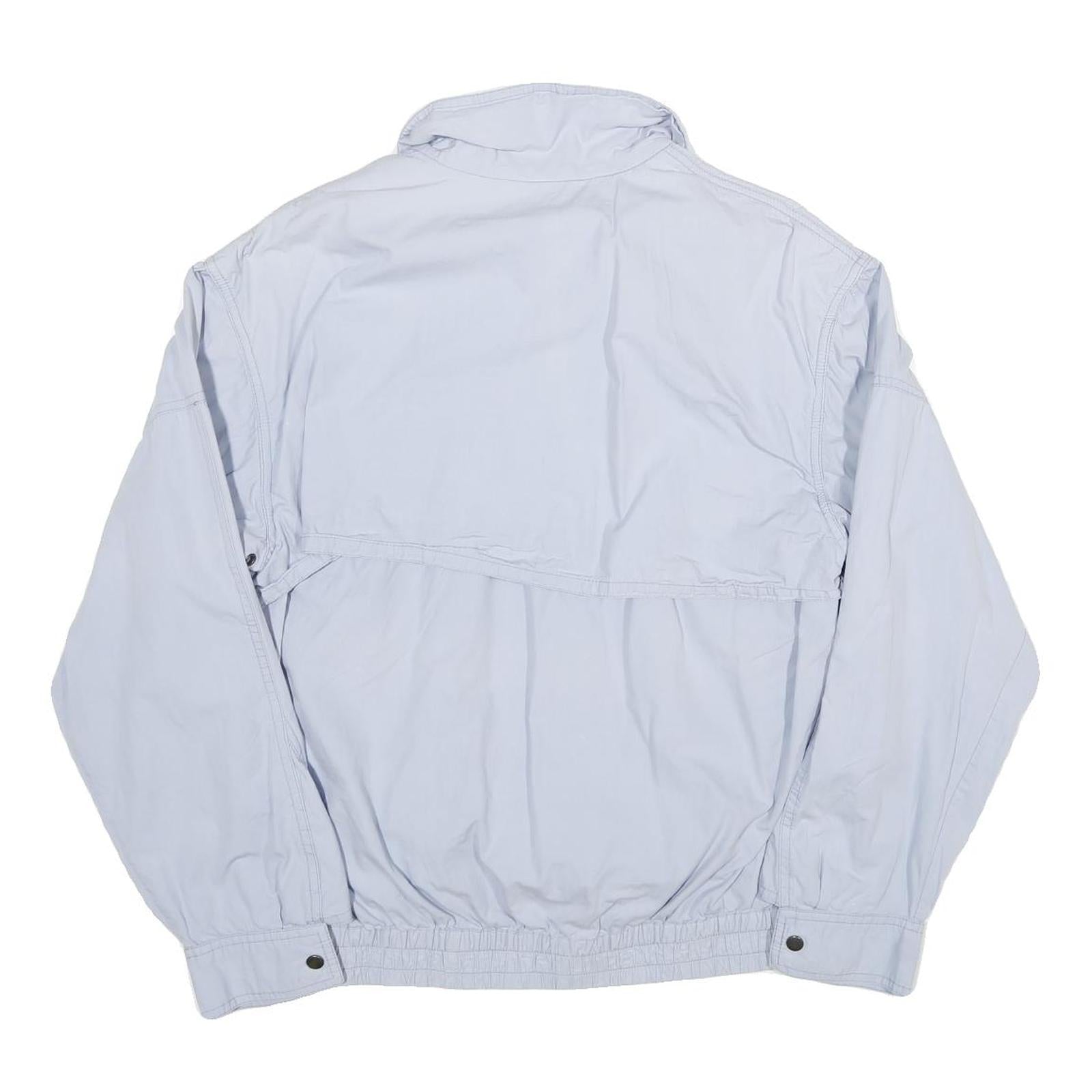 CLAY FERRY Mens Light Blue Cotton Blend Zip Jacket L Casual Outerwear