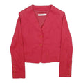 IMPERIAL Womens Red Button Cotton Blend Blazer Jacket Size S Classic Tailored