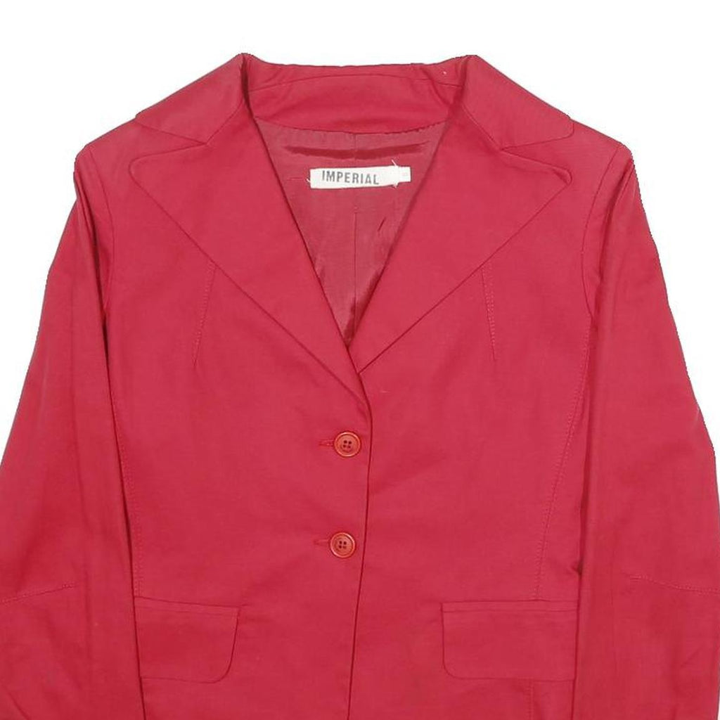 IMPERIAL Womens Red Button Cotton Blend Blazer Jacket Size S Classic Tailored