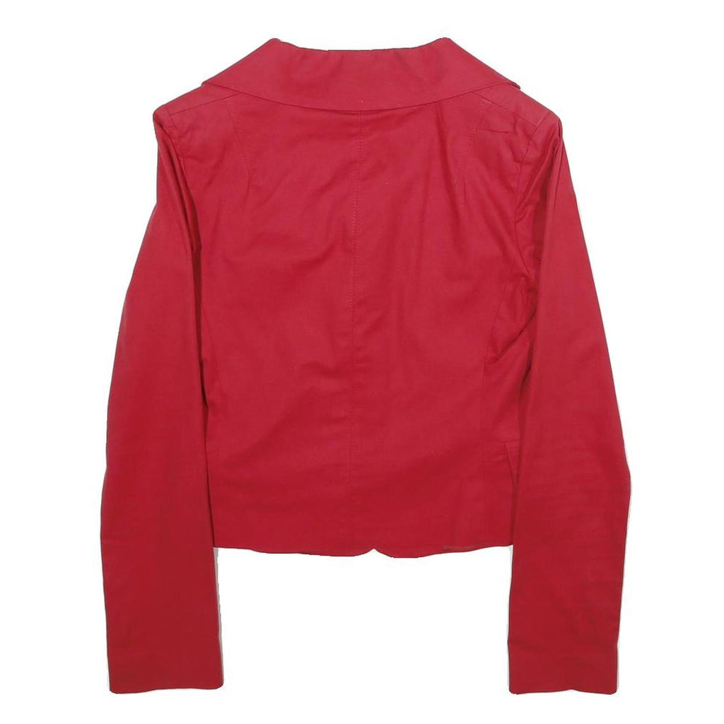 IMPERIAL Womens Red Button Cotton Blend Blazer Jacket Size S Classic Tailored