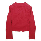 IMPERIAL Womens Red Button Cotton Blend Blazer Jacket Size S Classic Tailored