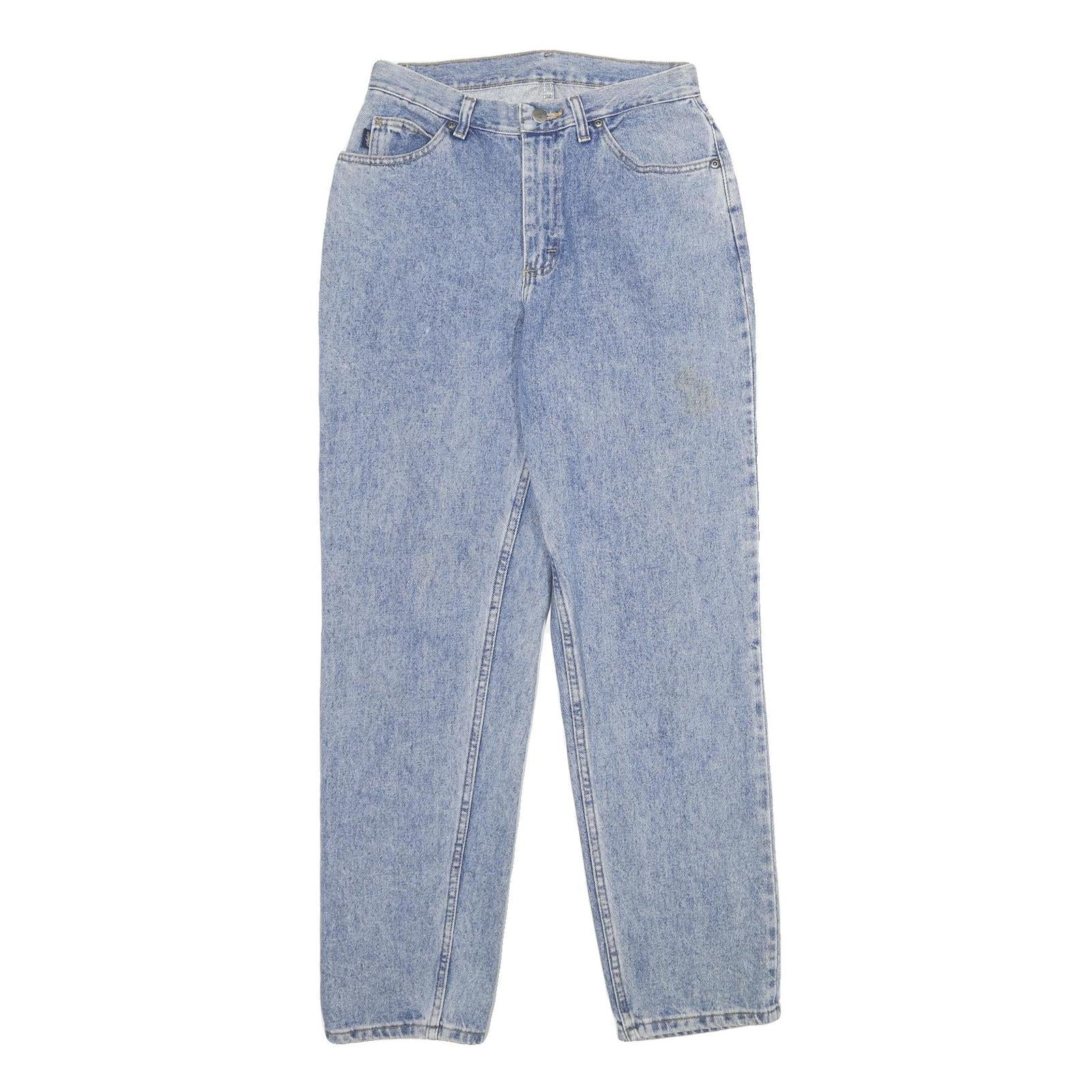 CHIC Womens Jeans Blue Regular Straight Denim Light W28 L32 Cotton Zip