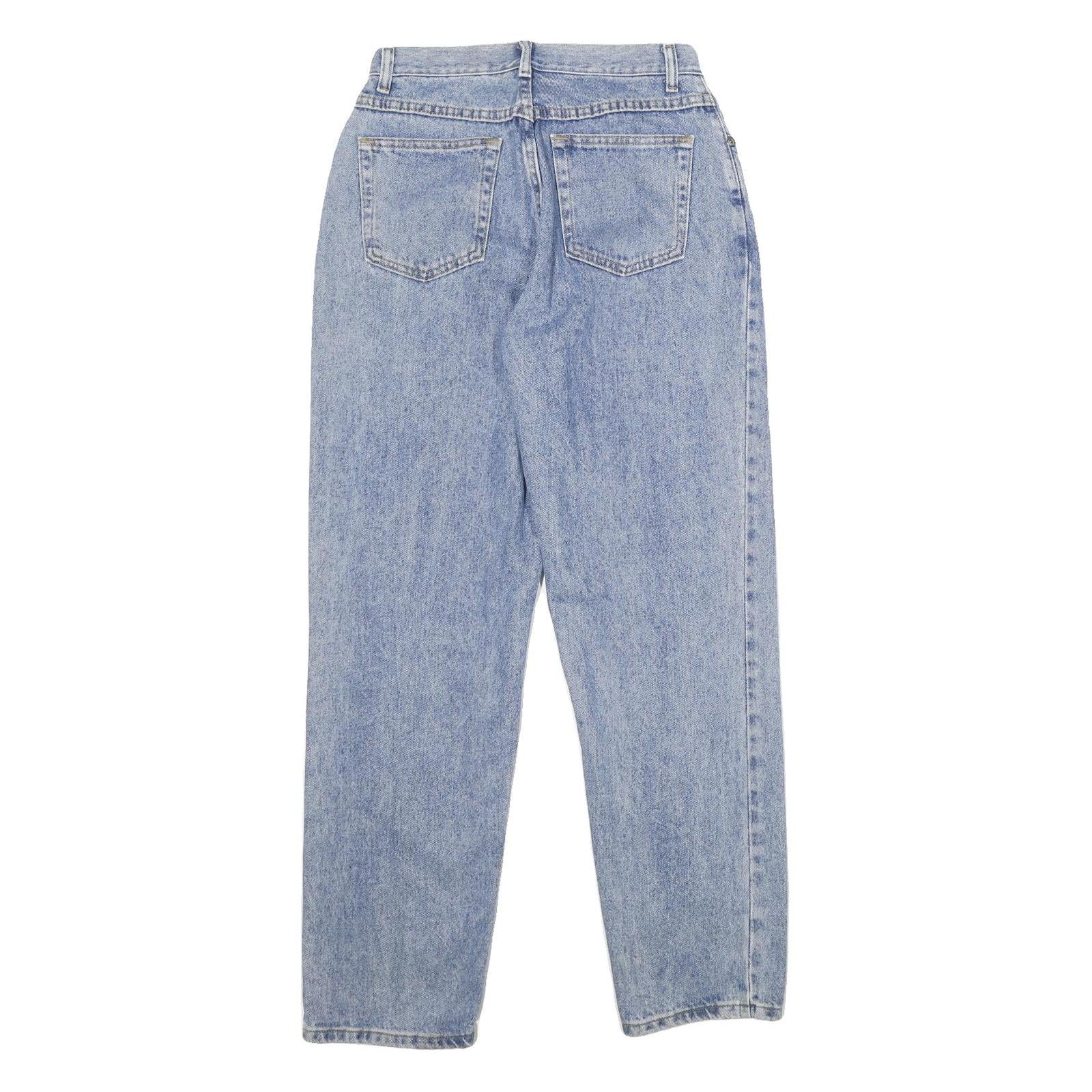 CHIC Womens Jeans Blue Regular Straight Denim Light W28 L32 Cotton Zip
