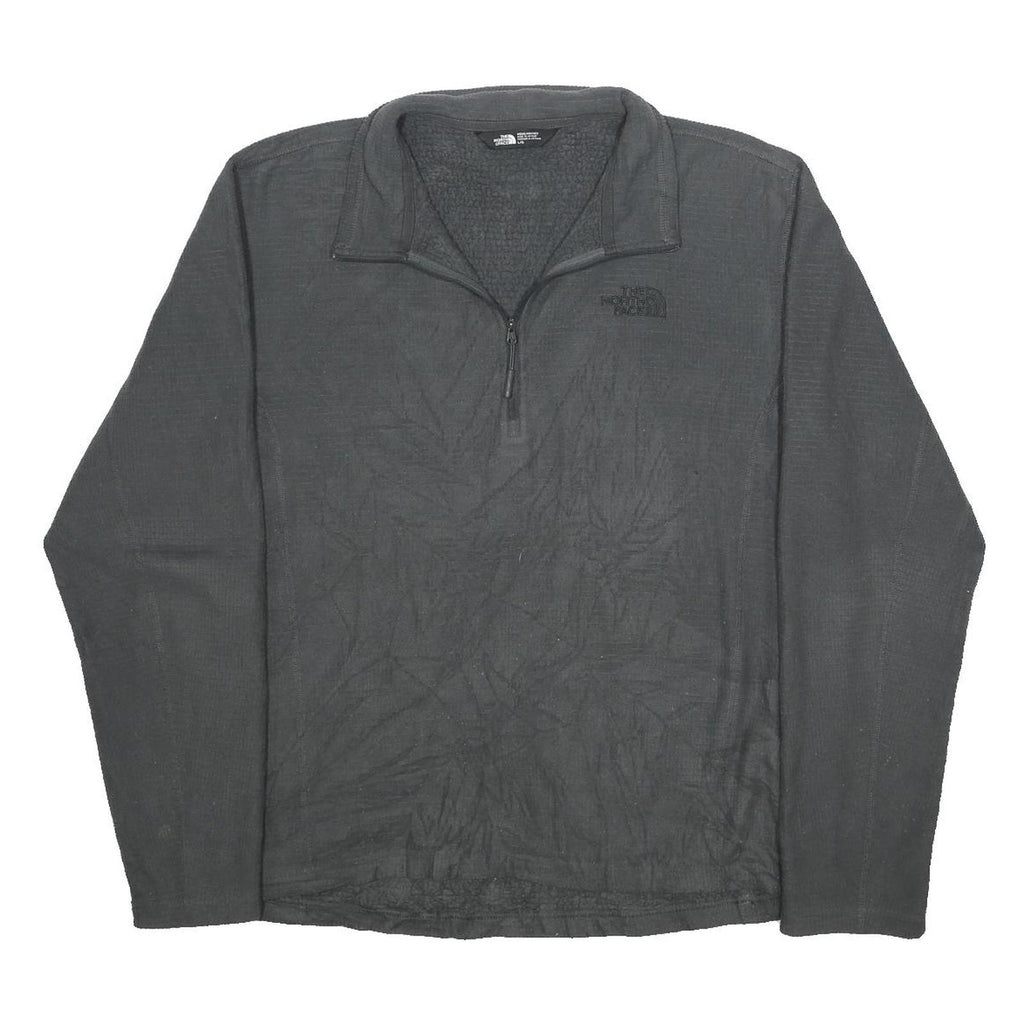 THE NORTH FACE Mens Black Patterned Pullover Jumper 1/4 Zip L Outdoor Sportswear