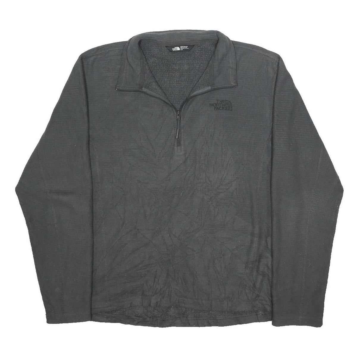 THE NORTH FACE Mens Black Patterned Pullover Jumper 1/4 Zip L Outdoor Sportswear