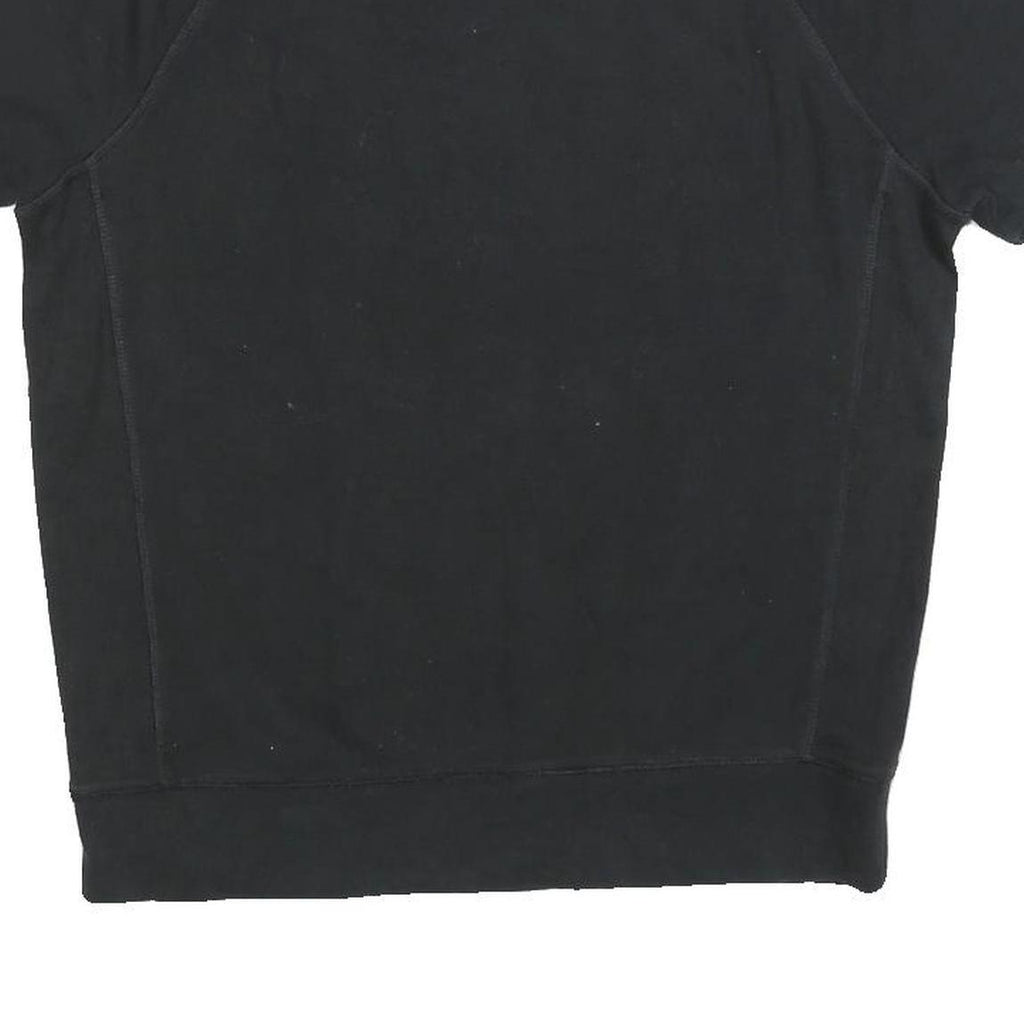 CHAMPION Womens Black Short Sleeve Crew Neck S Cotton Blend Logo Sweatshirt