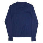 TOMMY HILFIGER Mens Jumper Blue V-Neck Tight Knit M