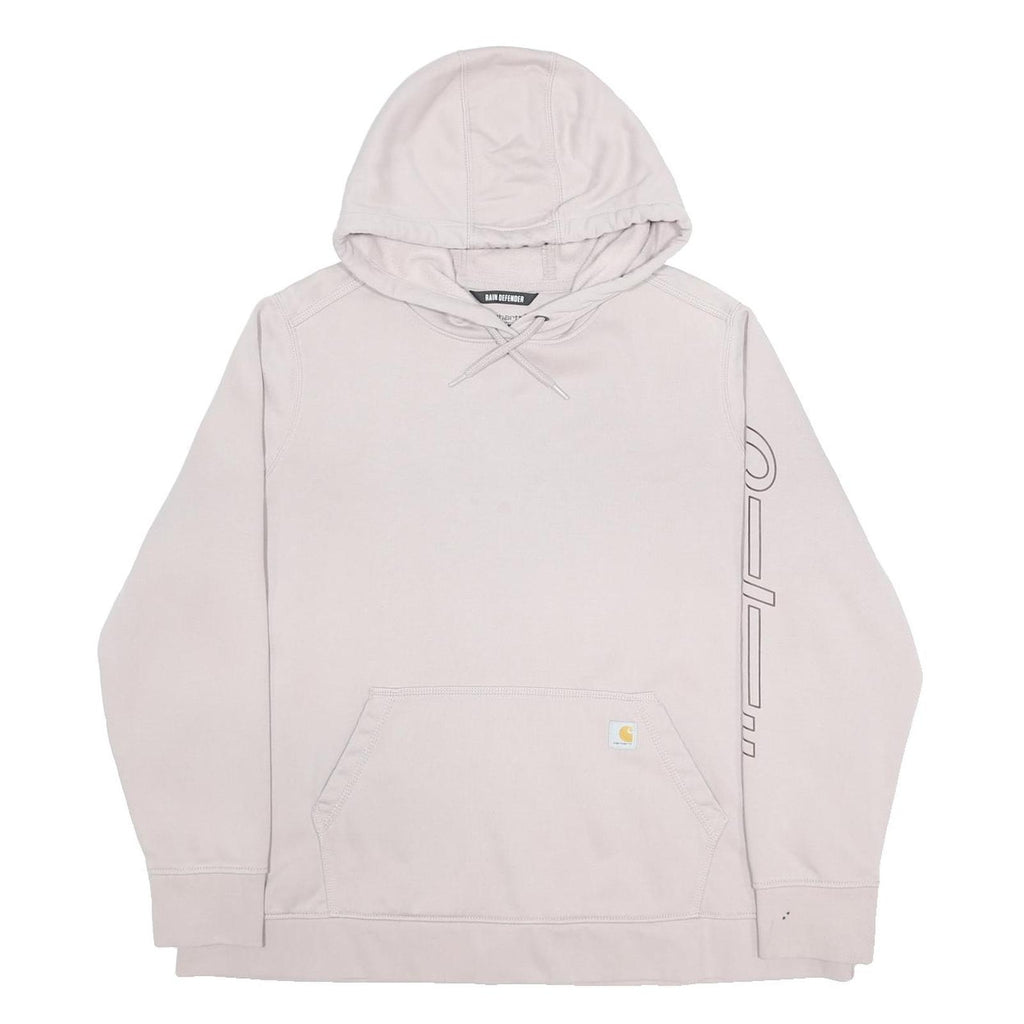 CARHARTT Womens Beige Hoodie 3XL Cotton Blend Logo Print Casual Pullover