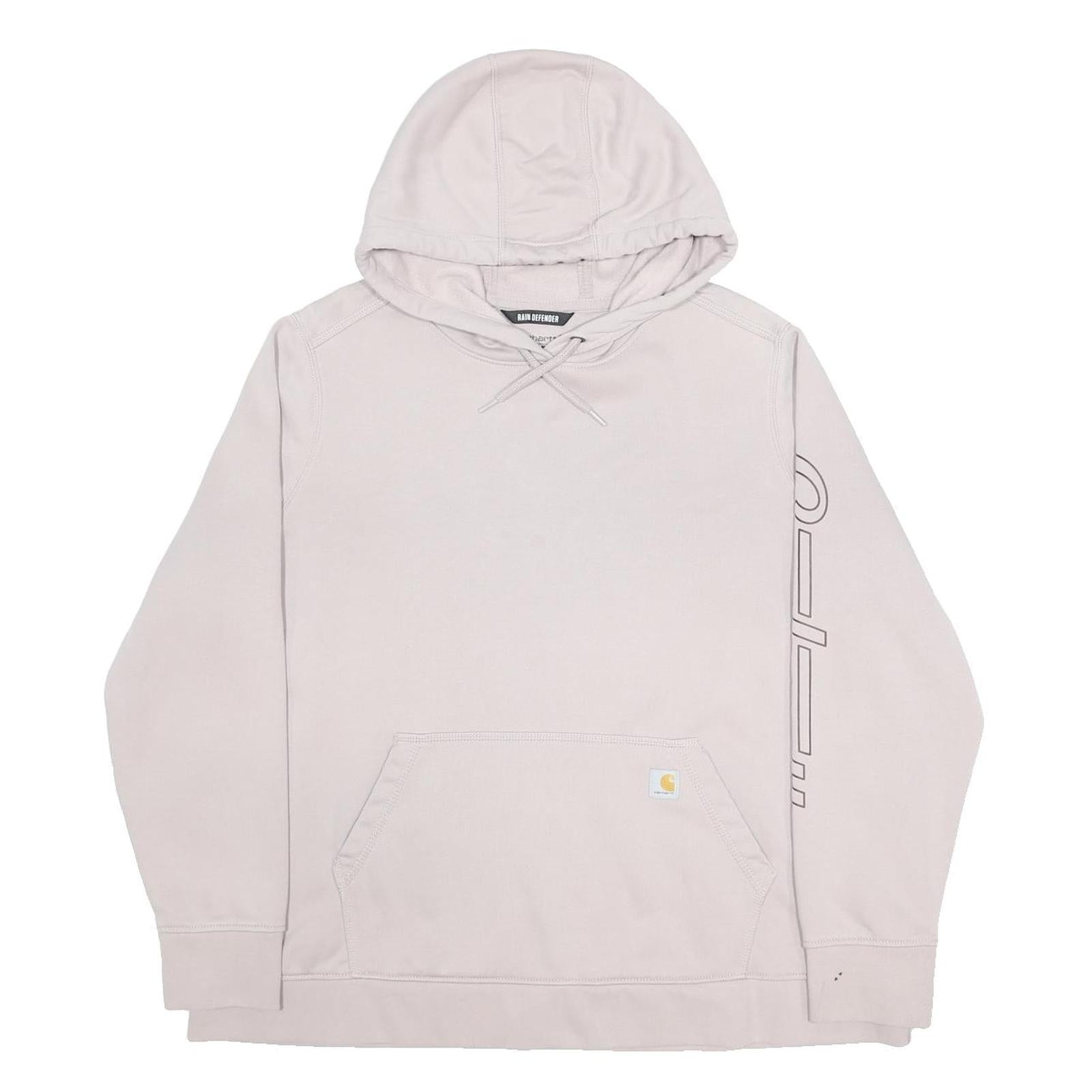 CARHARTT Womens Beige Hoodie 3XL Cotton Blend Logo Print Casual Pullover