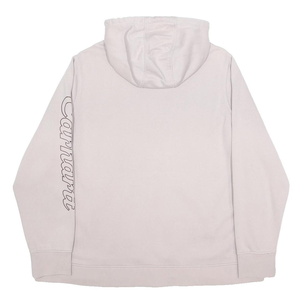 CARHARTT Womens Beige Hoodie 3XL Cotton Blend Logo Print Casual Pullover