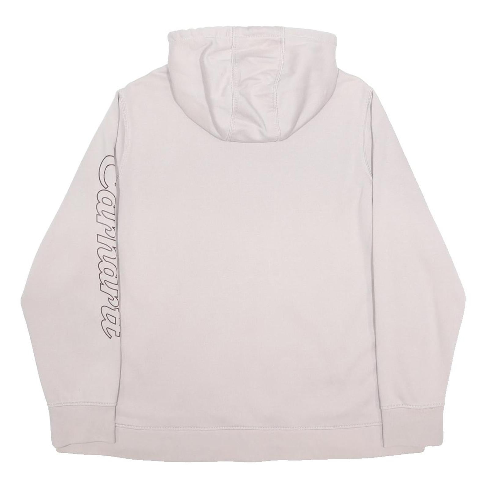 CARHARTT Womens Beige Hoodie 3XL Cotton Blend Logo Print Casual Pullover