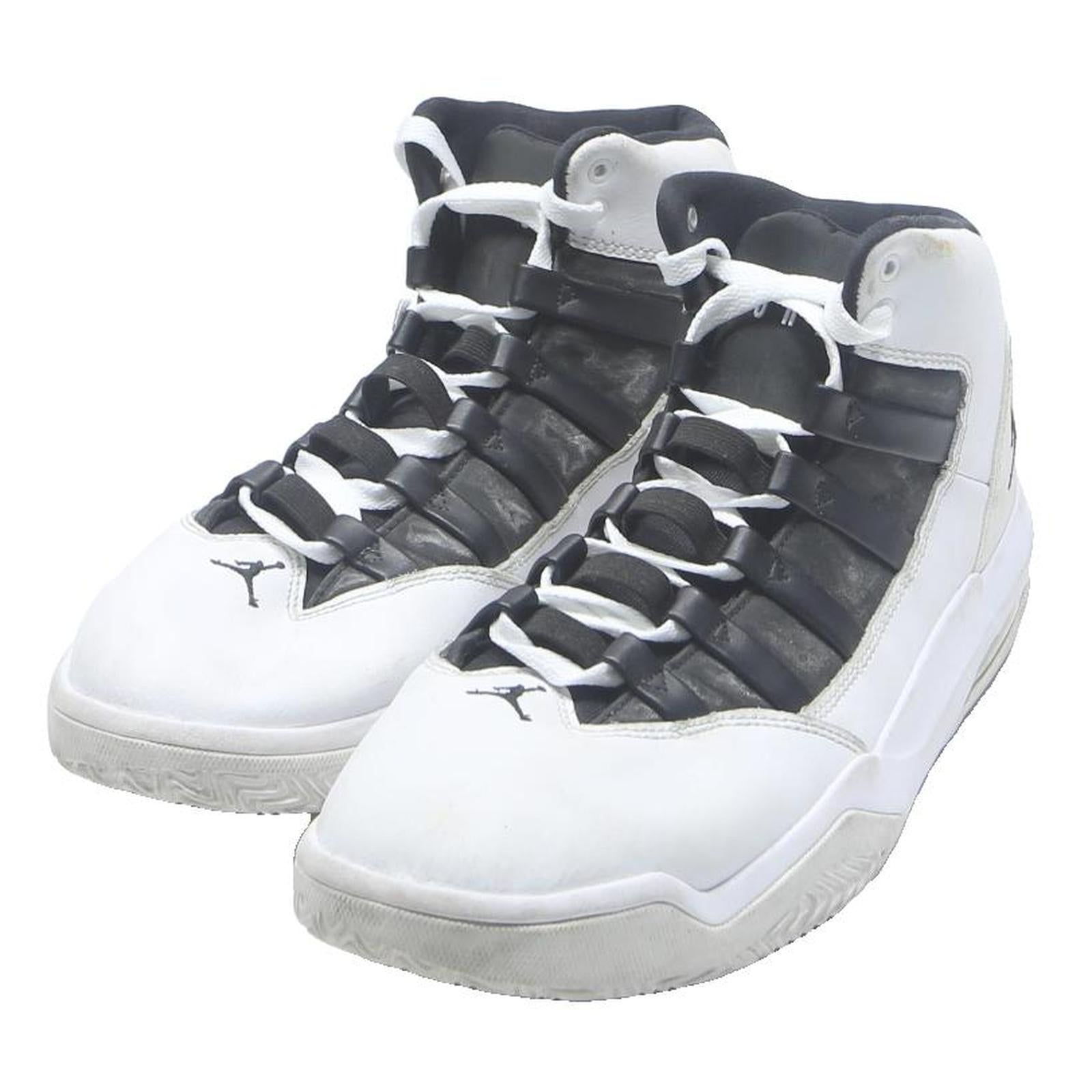JORDAN Flight Club 91 Mens Lace-Up Trainers White & Black Leather UK 9 Retro