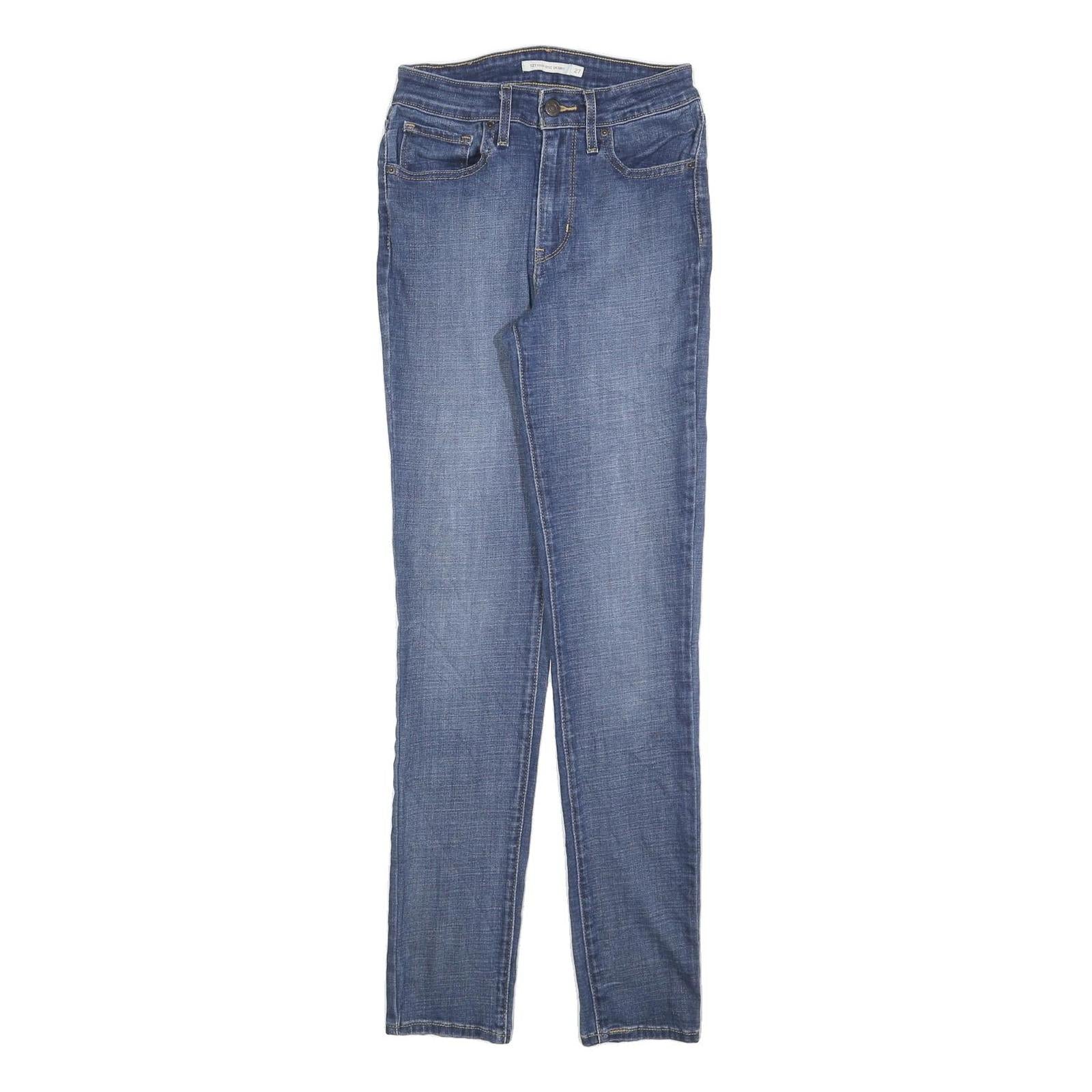 LEVI'S 721 Womens Jeans Blue Slim Skinny Denim Medium W27 L32 Premium Stretch