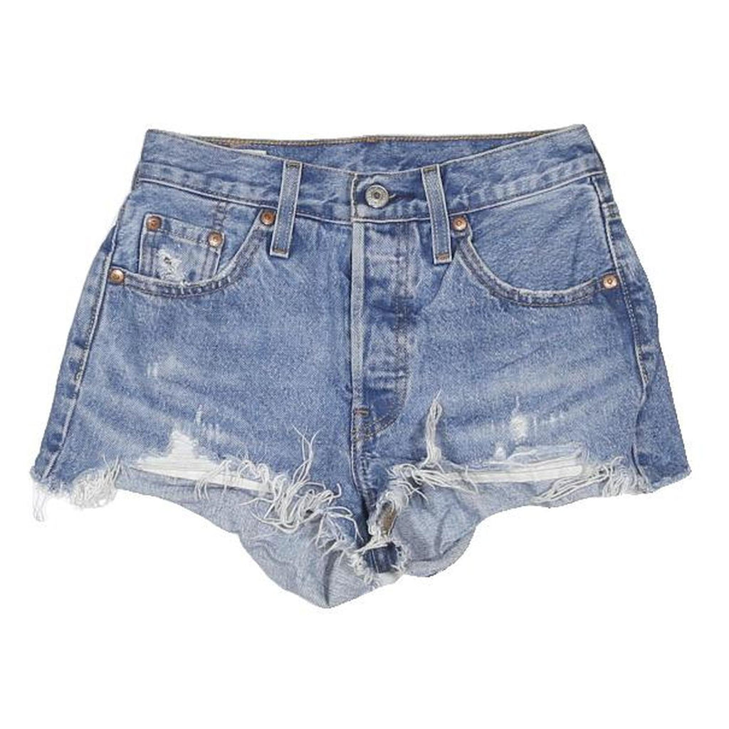 LEVI'S Womens Denim Blue Casual Cut-Off XXS W23 Distressed Shorts