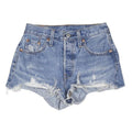 LEVI'S Womens Denim Blue Casual Cut-Off XXS W23 Distressed Shorts