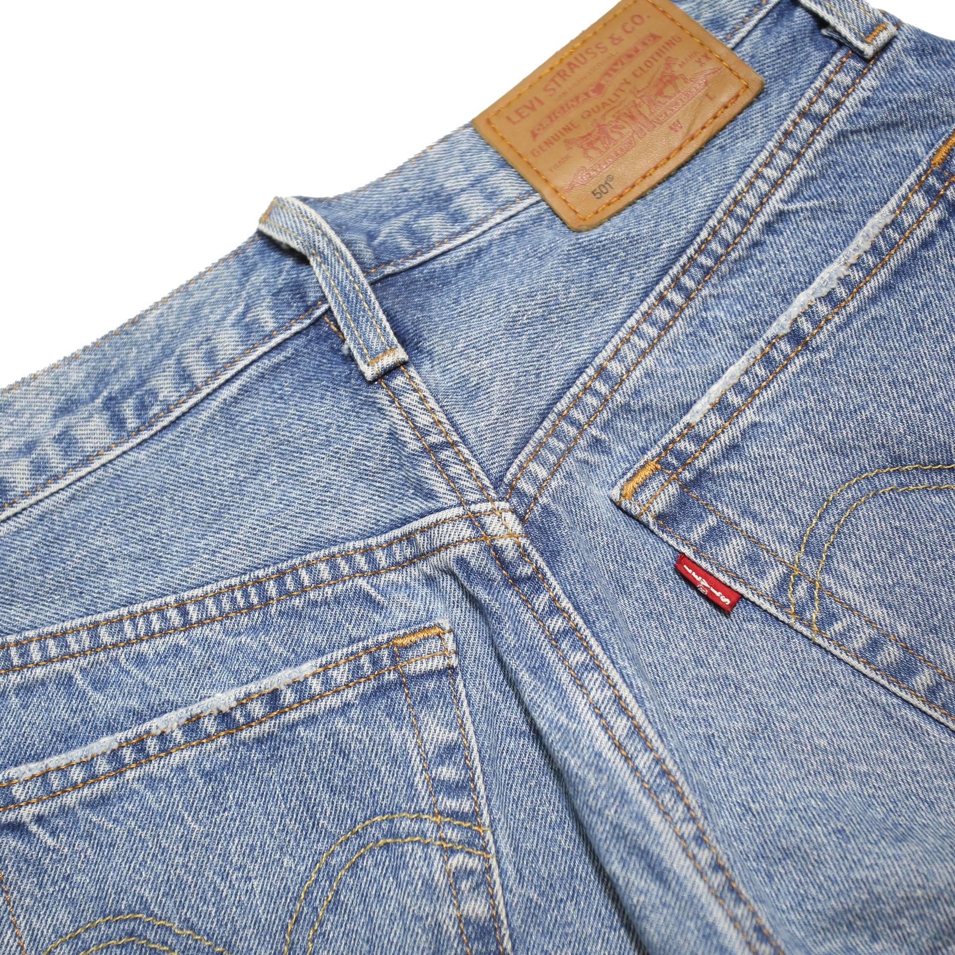 LEVI'S Womens Denim Blue Casual Cut-Off XXS W23 Distressed Shorts