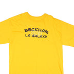 ADIDAS Mens Yellow Beckham 23 La Galaxy Graphic T-Shirt XL Short Sleeve Crew