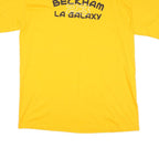 ADIDAS Mens Yellow Beckham 23 La Galaxy Graphic T-Shirt XL Short Sleeve Crew