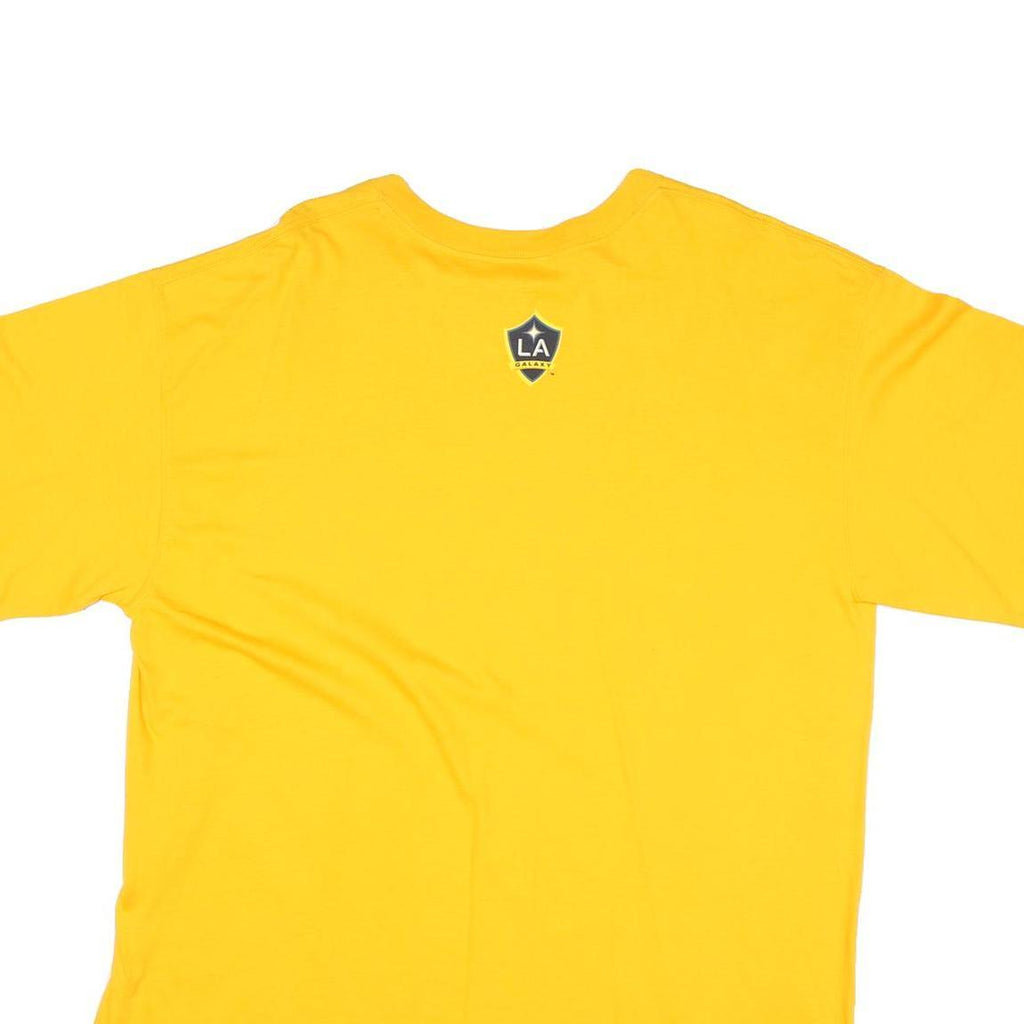 ADIDAS Mens Yellow Beckham 23 La Galaxy Graphic T-Shirt XL Short Sleeve Crew