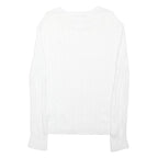 HOLLISTER Womens White Patterned Cotton Blend Jumper Crew Neck Basic Knit S