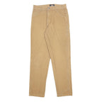 DICKIES Mens Cotton Slim Beige Trousers W29 L30 Workwear Casual Zip Fit
