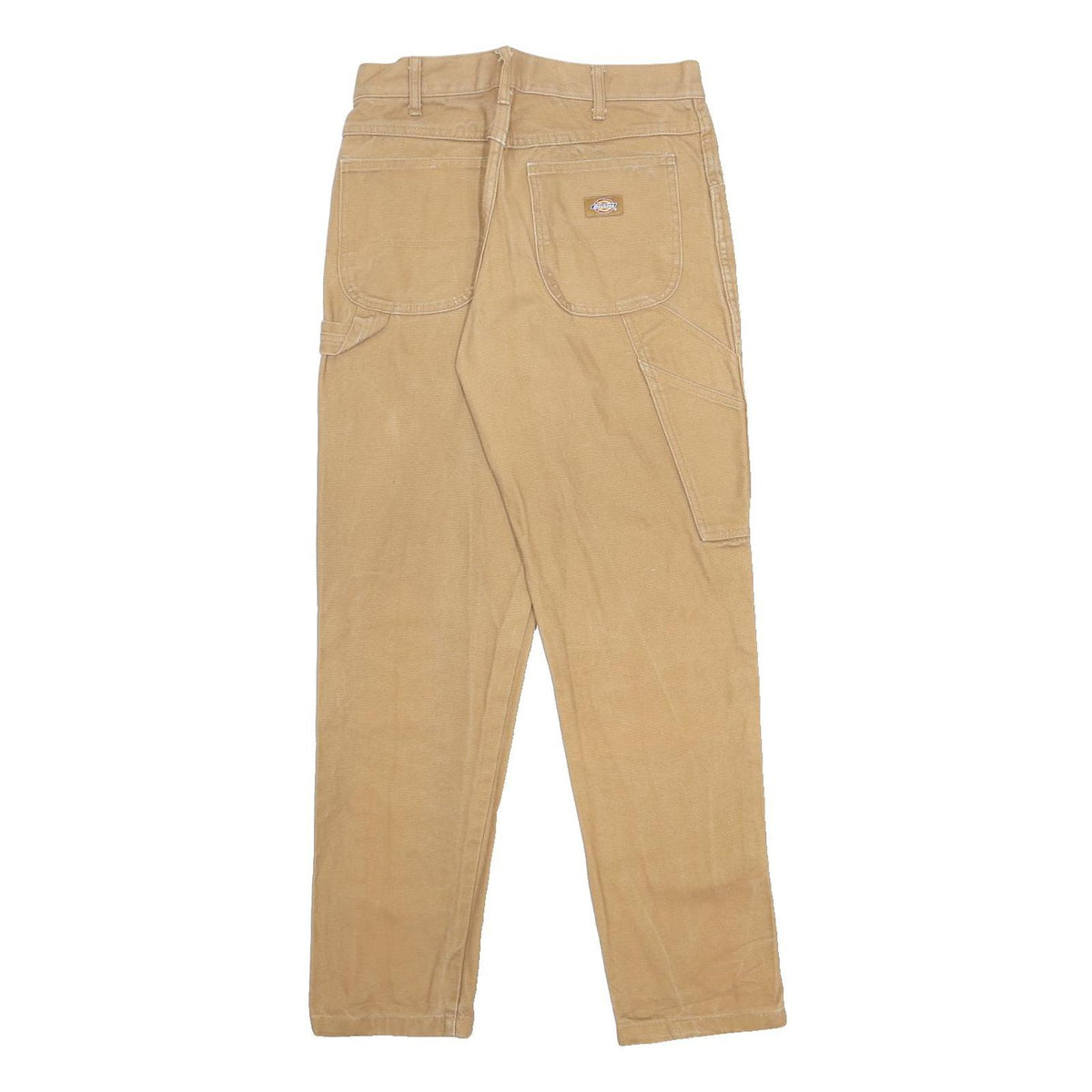 DICKIES Mens Cotton Slim Beige Trousers W29 L30 Workwear Casual Zip Fit