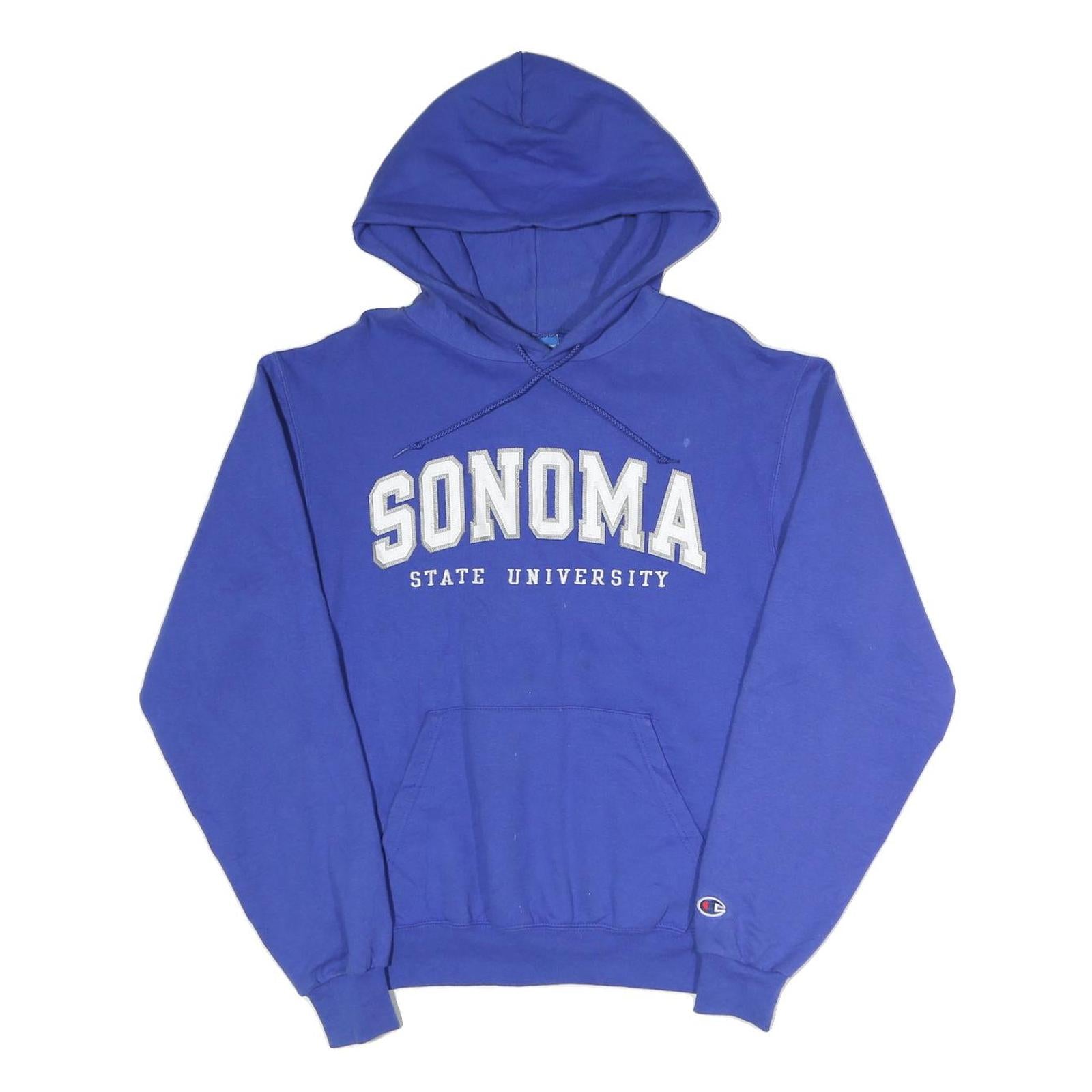 CHAMPION Mens Blue Sonoma State University Pullover Hoodie S Casual Cotton Blend
