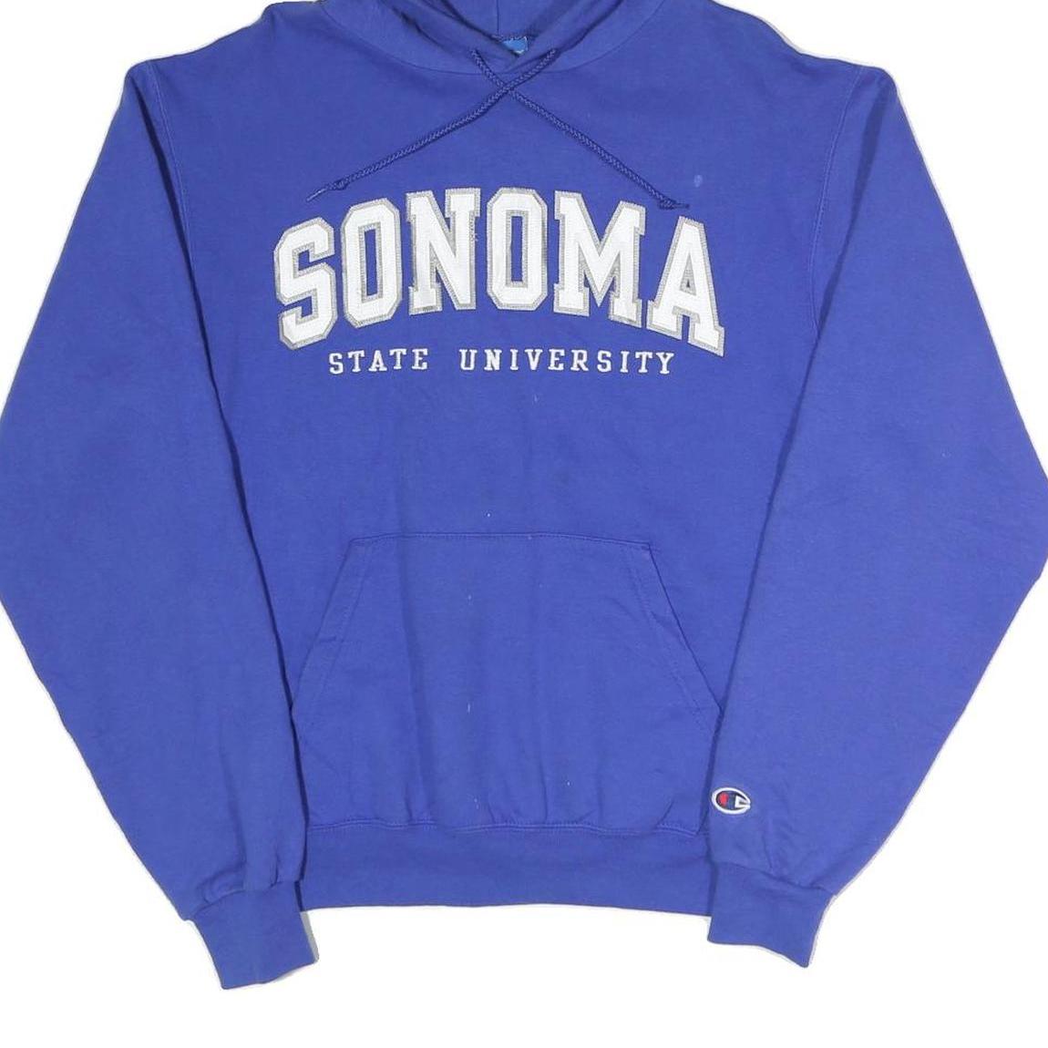 CHAMPION Mens Blue Sonoma State University Pullover Hoodie S Casual Cotton Blend
