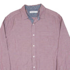 NAUTICA Mens Plain Shirt Maroon Long Sleeve M