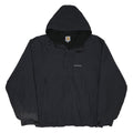 CARHARTT Mens Black Nylon Jacket 2XL Hooded Zip Plain Casual Outdoor Workwear