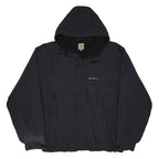 CARHARTT Mens Black Nylon Jacket 2XL Hooded Zip Plain Casual Outdoor Workwear