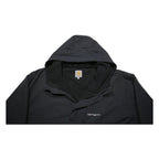 CARHARTT Mens Black Nylon Jacket 2XL Hooded Zip Plain Casual Outdoor Workwear