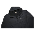 CARHARTT Mens Black Nylon Jacket 2XL Hooded Zip Plain Casual Outdoor Workwear