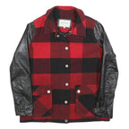 RIVER ISLAND Womens Red & Black Jacket UK 10 Polyester Blend Button Checked