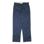 DICKIES Mens Cotton Blend Navy Regular Fit Straight Leg Lined Trousers W33 L31