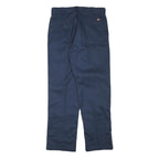 DICKIES Mens Cotton Blend Navy Regular Fit Straight Leg Lined Trousers W33 L31