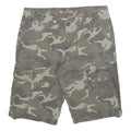 DICKIES Womens Shorts Green Camouflage Cargo M W30 Workwear Cotton Blend