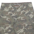 DICKIES Womens Shorts Green Camouflage Cargo M W30 Workwear Cotton Blend