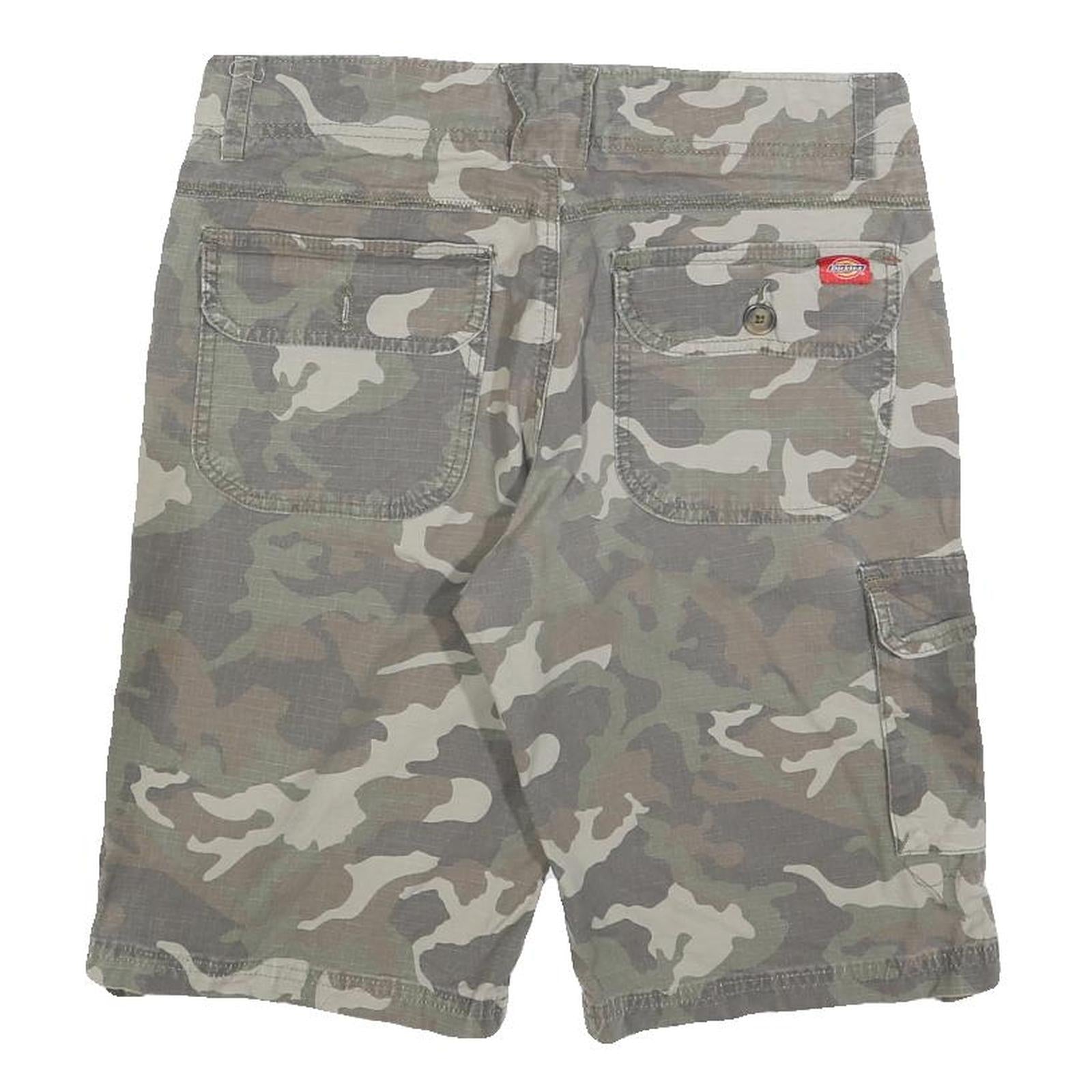 DICKIES Womens Shorts Green Camouflage Cargo M W30 Workwear Cotton Blend