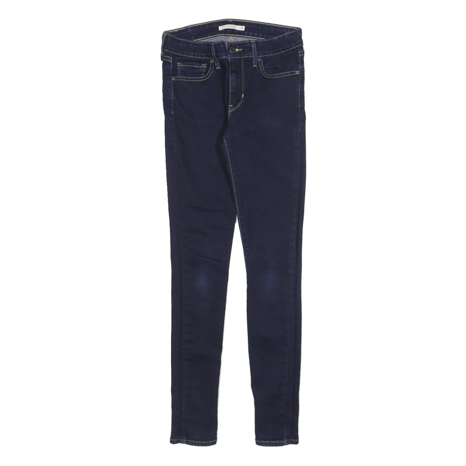 LEVI'S 711 Womens Jeans Blue Slim Skinny Denim Raw W26 L30 Classic Fit