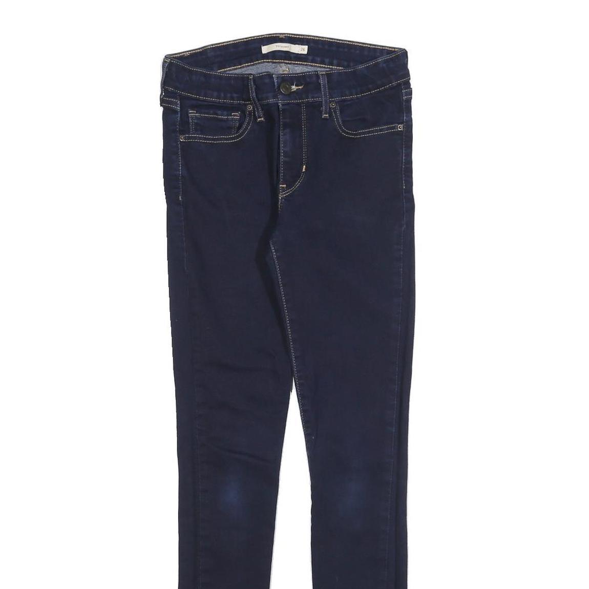 LEVI'S 711 Womens Jeans Blue Slim Skinny Denim Raw W26 L30 Classic Fit