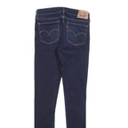 LEVI'S 711 Womens Jeans Blue Slim Skinny Denim Raw W26 L30 Classic Fit