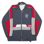 LEU Mens Blue & Red Sports Club Nylon Zip Jacket M Printed Logo Track