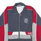 LEU Mens Blue & Red Sports Club Nylon Zip Jacket M Printed Logo Track